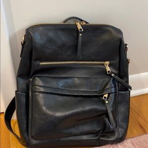 Vegan Black Leather Backpack Purse! Brand New!